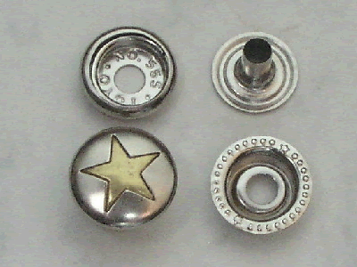 Large Nickel Snap with Inset Star ID1267-00  NSF-1