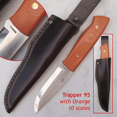 The Trapper 95 Hunting and Bushcraft Tool with Orange G10 Scales KnivesBox-2