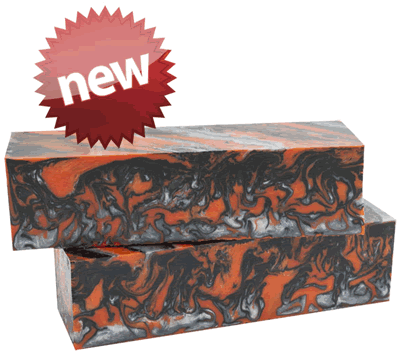 Orange Damascus Large Block WT125-LB