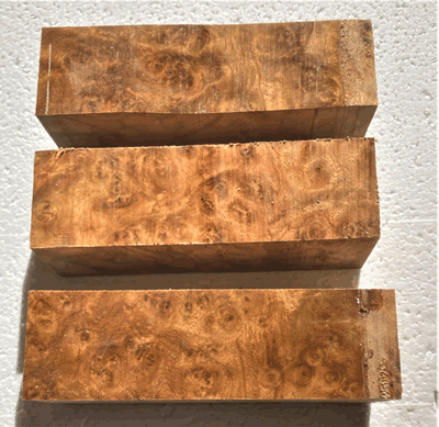 Amboyna Burl Premium Square Blocks  AMB-Sq BX-J