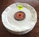 White Stitched Buffing Wheel 150 x 25mm WSBWN