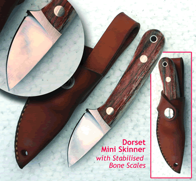 The Dorset Mini SkinnerWith Stabilised Giraffe Scales Knives KnivesBx4