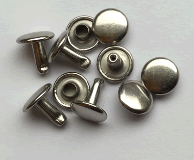 Double Cap Rivets Medium Nickel Plated   ID1371- 12