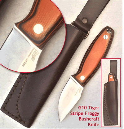The G10 Tiger Stripe Froggy Bushcraft KnifeKnivesBx4