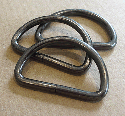 Medium Gun Metal 'D' Ring One and a Quater Inches  E-MGM-DR