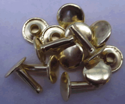 Double Cap Rivets Large Brass ID1383-11