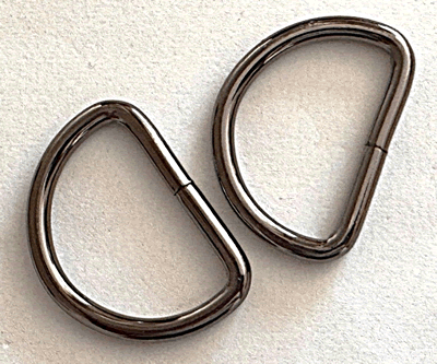 Large Gun Metal 'D' Ring One and a Half Inches  PurSt-LTH-B