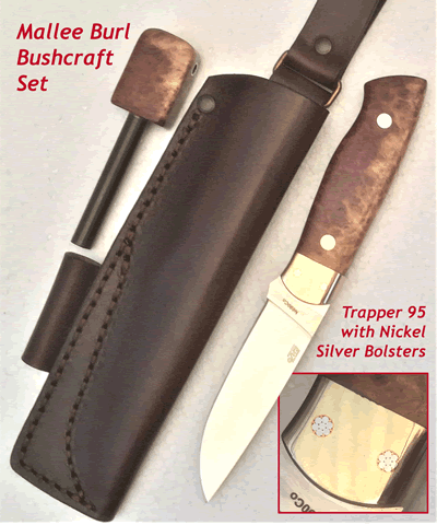 Mallee Burl Bushcraft Set Bushcraft and hunting knife BX2