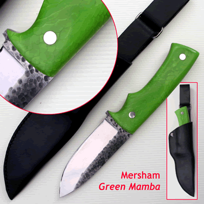 The Mersham Hammer with Green Mamba Scales KnivesBx2