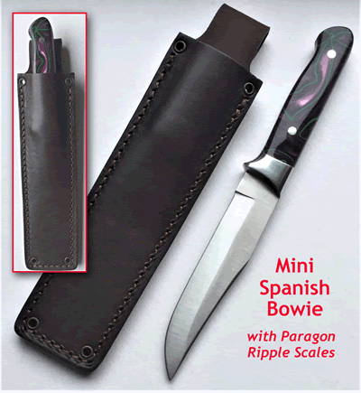 The Mini Spanish Bowie with Paragon Ripple Scales KnivesBx4