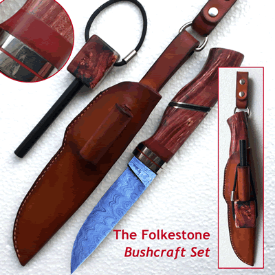 The Folkestone Bushcraft Set Hunting, Bushcrafting and Collectors Tool KnivesBx4