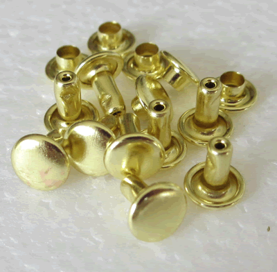 Double Cap Rivets Medium Brass 1373-11 BSF-1