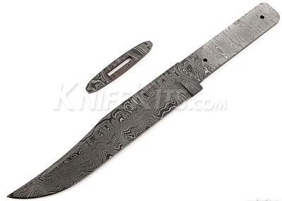 Texas Bowie Damascus Blade and Guard - Random Pattern AD0008BG-BOWIE-BX